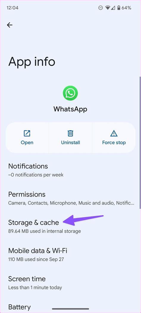 Clear Cache WhatsApp