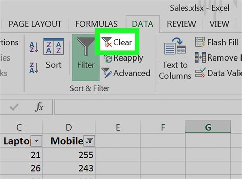 Clear Filters Button Excel