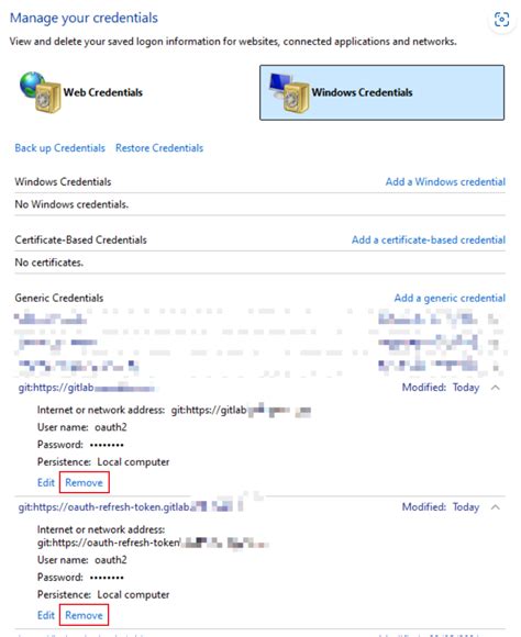 clear git credentials