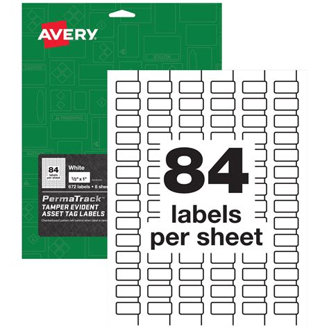 clear labels 1/2 x 1