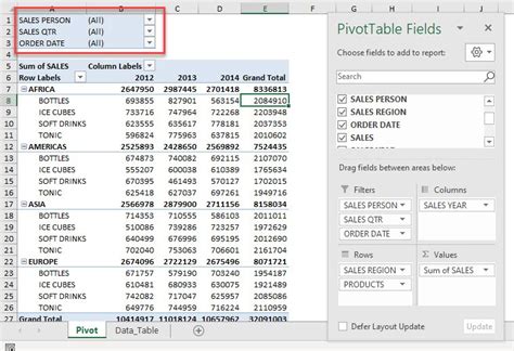 Clear Pivot Table Filter History