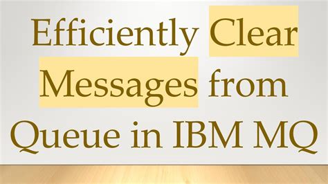 Clear Queue Command In Mq