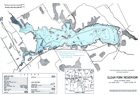 Clear Fork Reservoir Map from Your Premier Ohio Fishing Site!