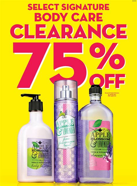 clearance bath and body works $3 sale
