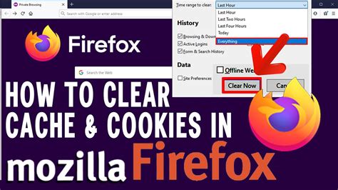 Clearing Firefox Cache and Cookies