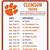 clemson printable football schedule
