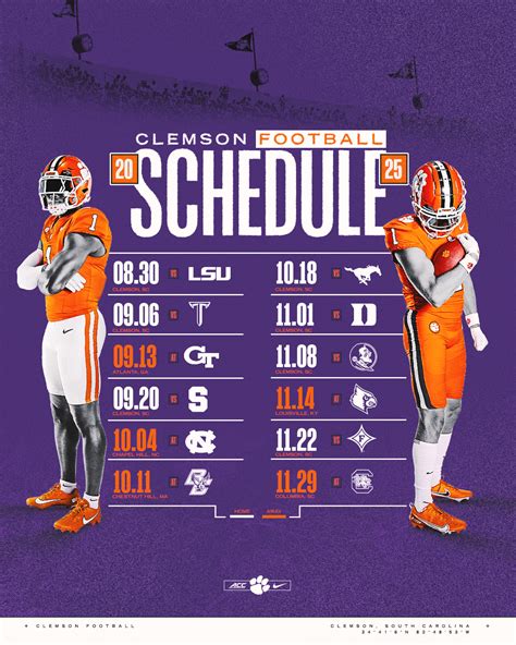 clemson academic schedule