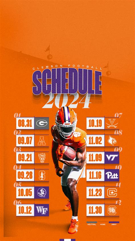 clemson break schedule