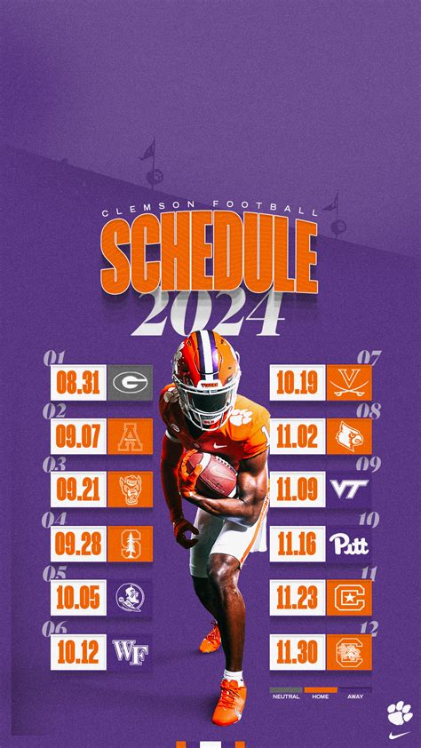 clemson schedule fall 2024