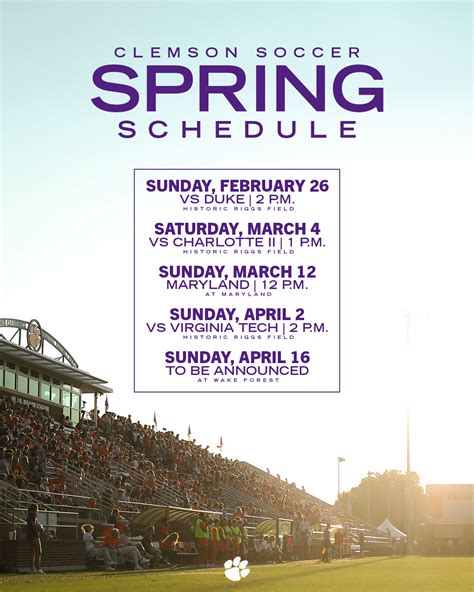 clemson spring schedule