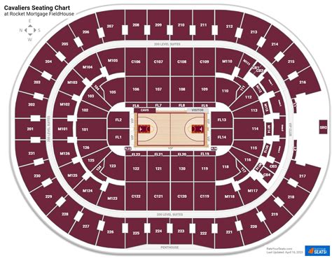 cleveland cavaliers seating chart with rows