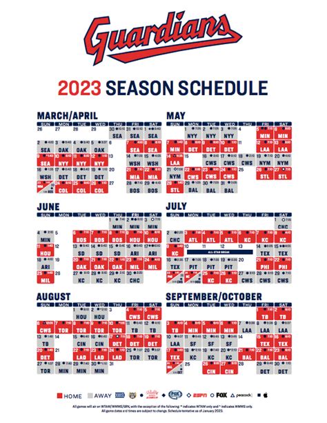 cleveland guardians 2023 printable schedule