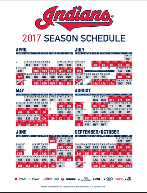 cleveland indians official site schedule