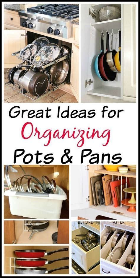 Get your kitchen organized with these awesome ideas for organizing pots and pans! organizatio