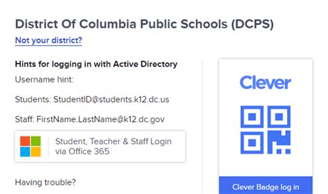 clever login student dcps