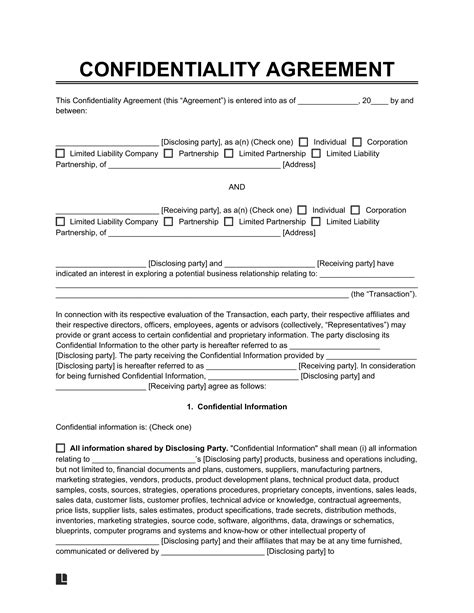 FREE 10+ Sample Confidentiality Agreement Templates in PDF MS Word