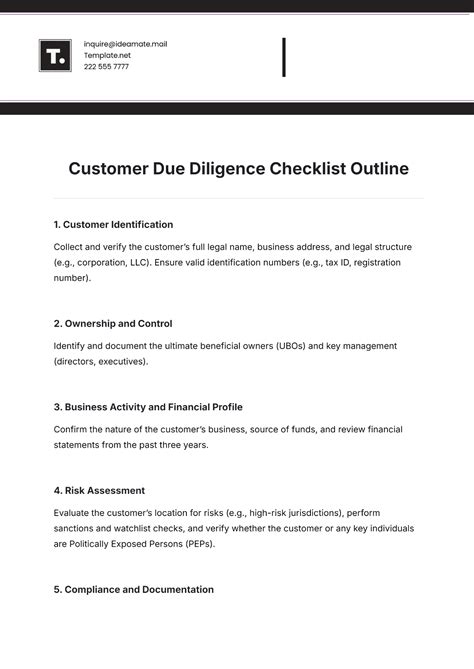 client due diligence checklist