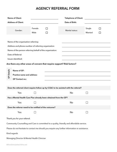 client referral multiple form template