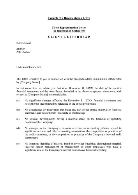client representation letter