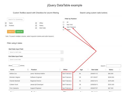 Client Side Datatable Examples