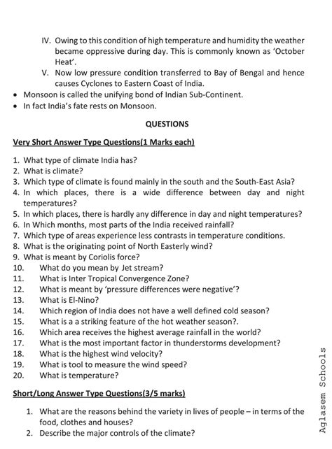 climate class 9 notes questions answers pdf