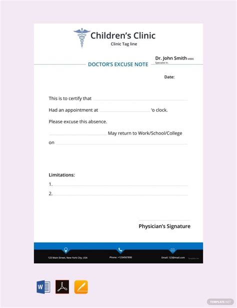 FREE 9+ Sample Clinic Note Templates in PDF MS Word