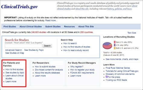 clinicaltrials.gov database