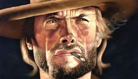 Clint Eastwood Cowboy Art CLINT EASTWOOD TRIBUTE PAINTING By Sanjulian Movie