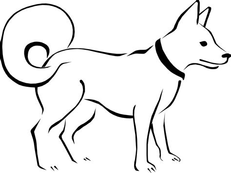 clip art black and white dog