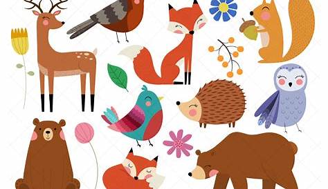 Many wild animals in forest 368924 Vector Art at Vecteezy