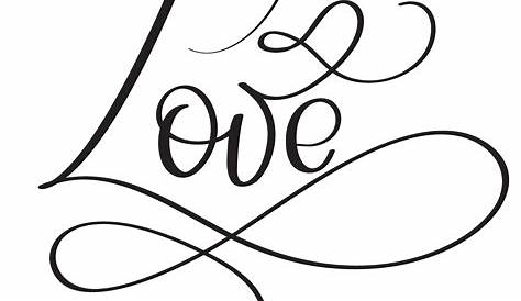 Love word on white background. Hand drawn Calligraphy lettering Vector