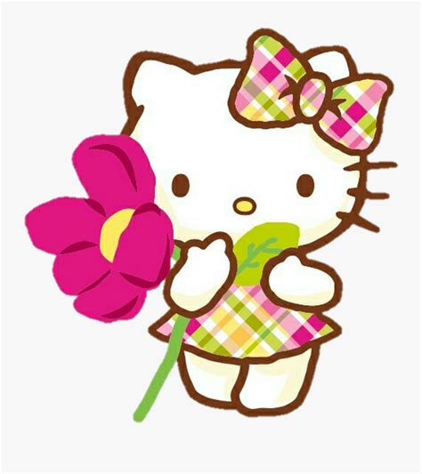 clipart pink hello kitty flower png