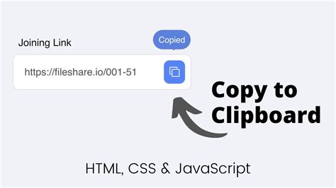 Clipboard Copy Text Html