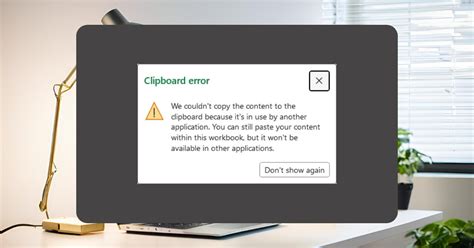 Clipboard Error Message In Excel