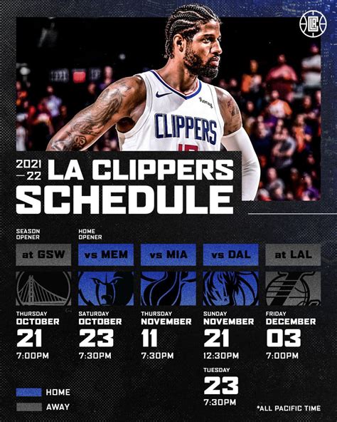 clippers schedule 2021 22 printable