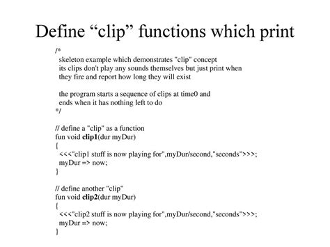 Clips Define Functions