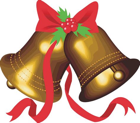 Deux cloches de Noël avec arc rouge sur un blanc . — Image vectorielle