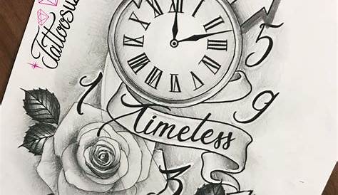 Roses And Clock Tattoo Outline Tattoo Design Tattoo Outline, Shoulder
