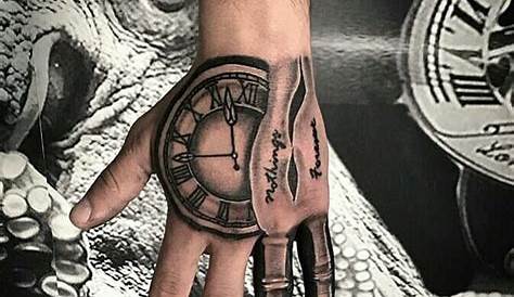 Wording And Clock Tattoo - Wording And Clock Tattoo | trash polka clock
