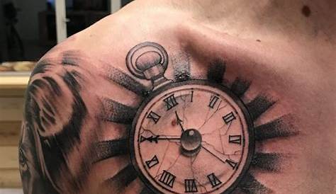 Clock Tattoo Designs For Men Chest - Best Tattoo Ideas