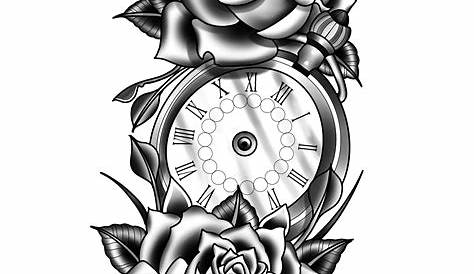 Lovely roses and clock tattoo - | TattooMagz › Tattoo Designs / Ink