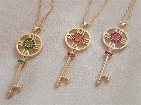 Clock And Key Necklace