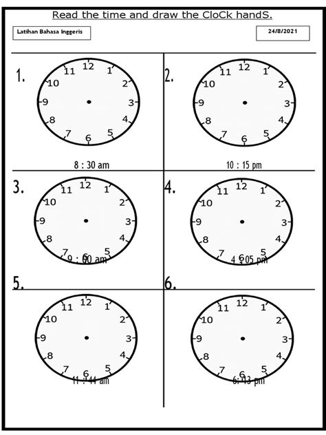 clock drawing exercise
