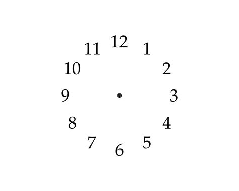 Clock Face Number Alignment Template