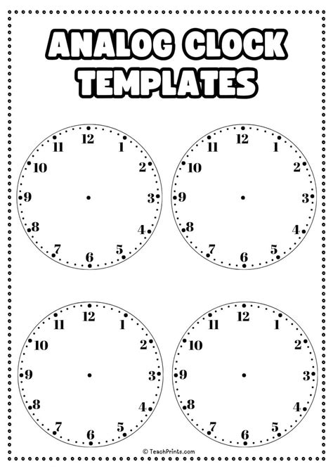 Clock Face Printable Sheets Room To Write On