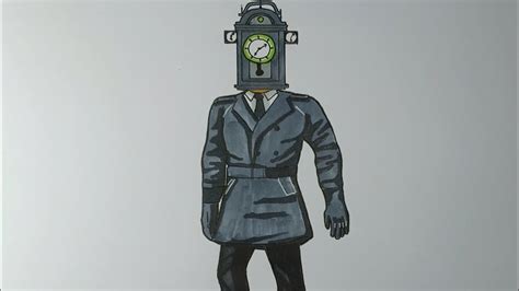 clock man drawing