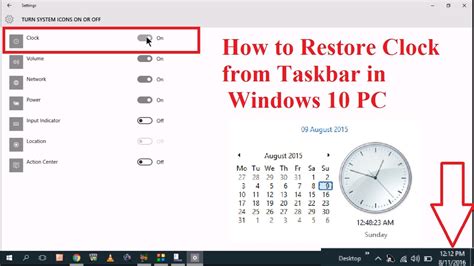 Clock On Taskbar Windows 10