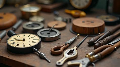 clock repair tools and clock face