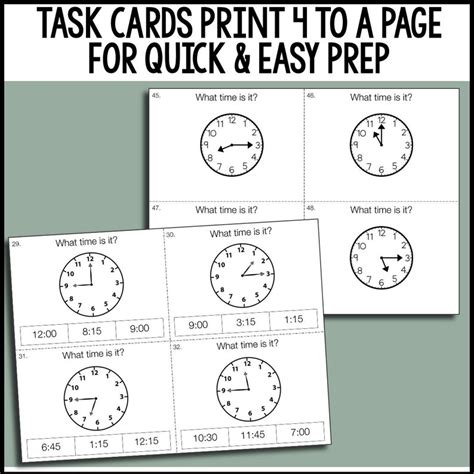 Clock Task Cards