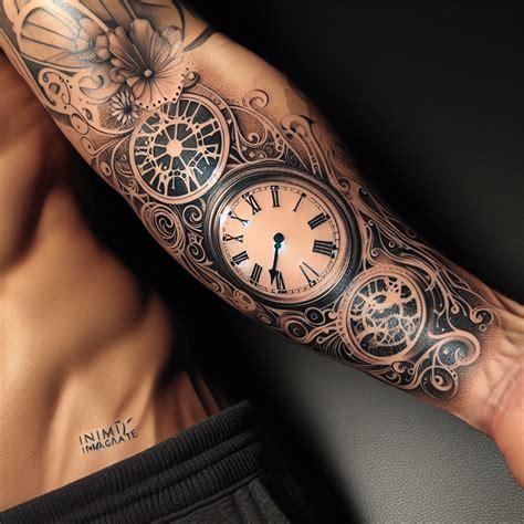 Clock Tattoo With Time And Date